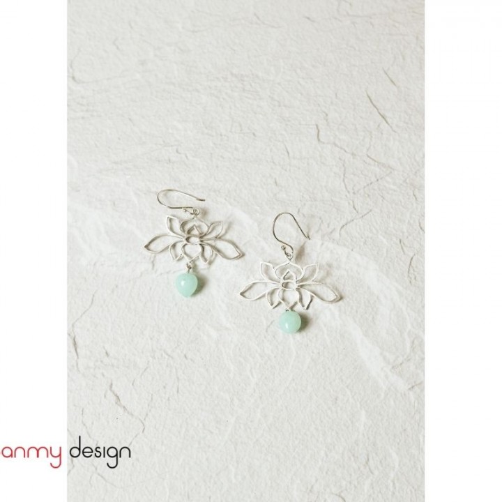 Lotus and chrysoprase earrings